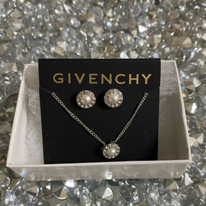 Givenchy faux pearl and pavé diamond set